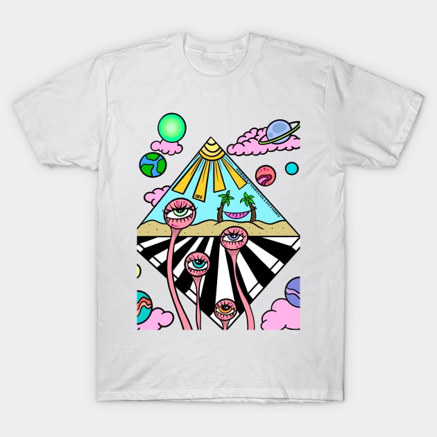 Space Beach T-Shirt by BreezyArtCollections 